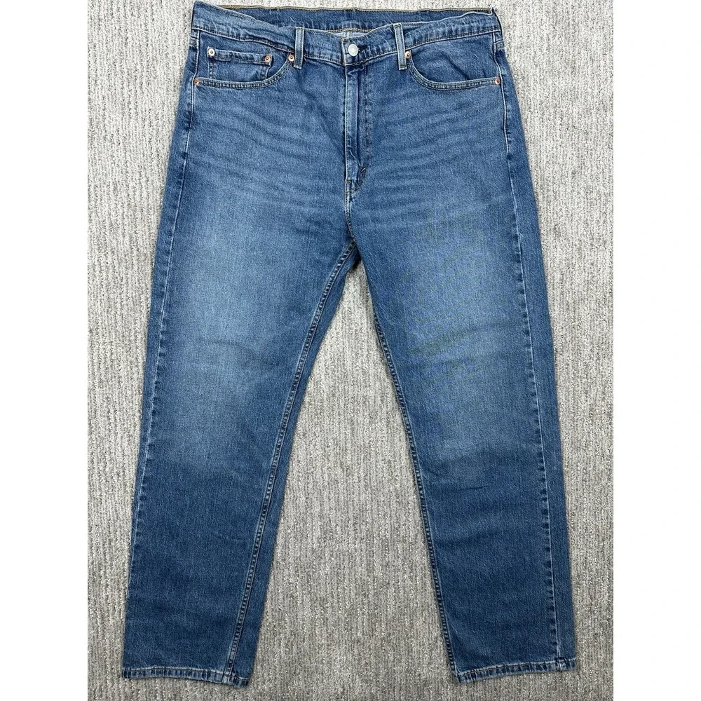 Levis 505 Jeans Mens 38x32 Regular Straight Stretch Blue Medium Wash Denim